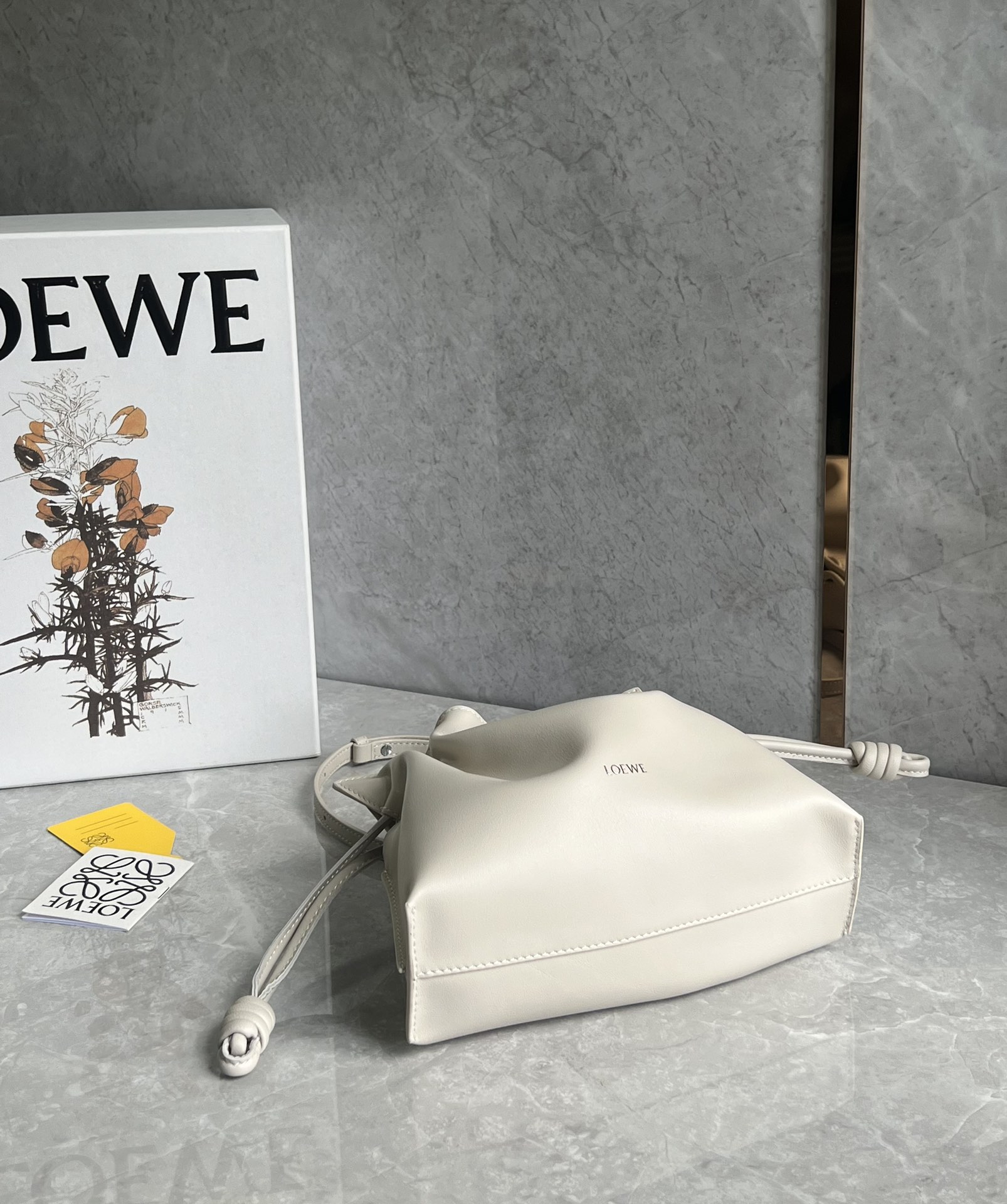 Loewe Mini Flamenco clutch in nappa calfskin Sea Salt